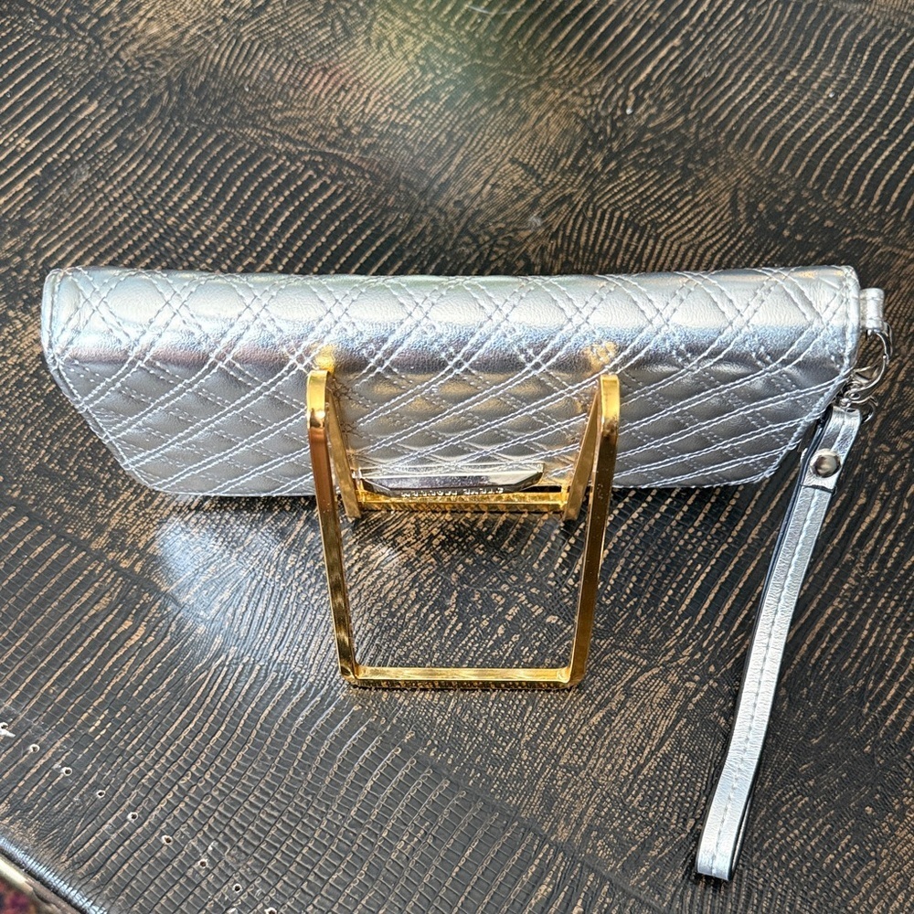 Steve Madden Metallic Silver Wallet Clutch with Strap | NWOT - Picture 3 of 4